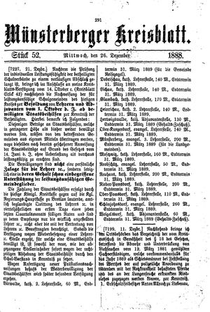 Münsterberger Kreisblatt vom 26.12.1888