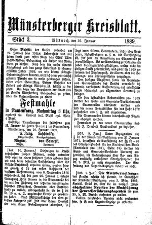 Münsterberger Kreisblatt on Jan 16, 1889