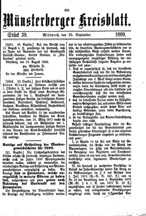 Münsterberger Kreisblatt vom 23.09.1889