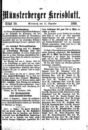 Münsterberger Kreisblatt vom 11.12.1889