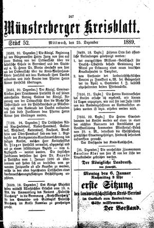 Münsterberger Kreisblatt on Dec 25, 1889
