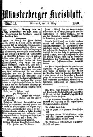 Münsterberger Kreisblatt vom 12.03.1890