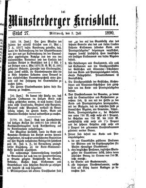 Münsterberger Kreisblatt on Jul 2, 1890