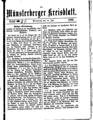 Münsterberger Kreisblatt vom 16.07.1890