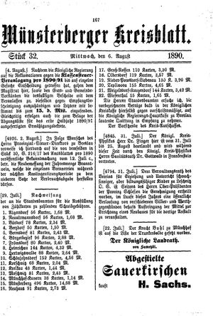Münsterberger Kreisblatt vom 06.08.1890