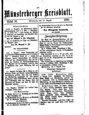 Münsterberger Kreisblatt vom 13.08.1890