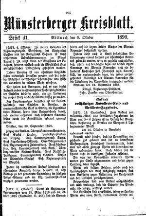 Münsterberger Kreisblatt vom 08.10.1890