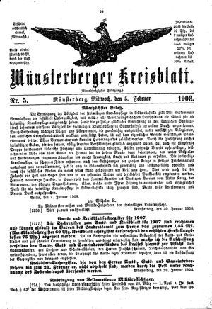 Münsterberger Kreisblatt vom 05.02.1908