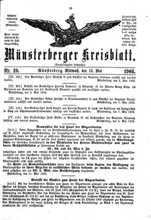 Münsterberger Kreisblatt vom 13.05.1908