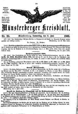Münsterberger Kreisblatt vom 11.06.1908