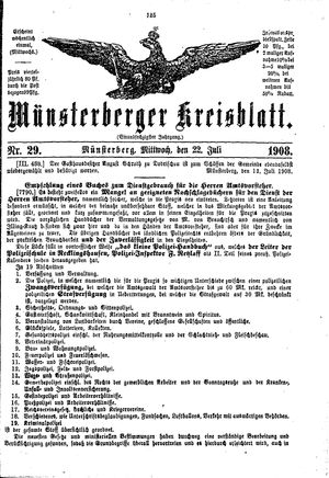 Münsterberger Kreisblatt vom 22.07.1908