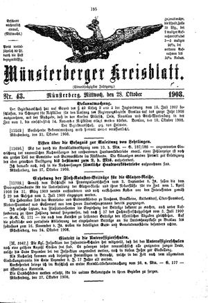 Münsterberger Kreisblatt vom 28.10.1908