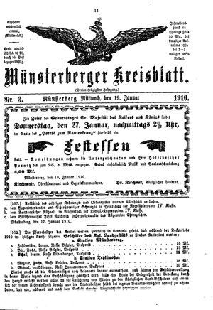 Münsterberger Kreisblatt vom 19.01.1910