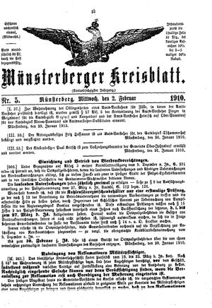Münsterberger Kreisblatt vom 02.02.1910