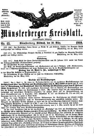Münsterberger Kreisblatt vom 30.03.1910