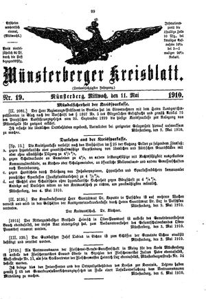Münsterberger Kreisblatt vom 11.05.1910
