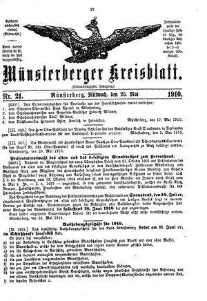 Münsterberger Kreisblatt vom 25.05.1910
