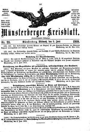 Münsterberger Kreisblatt vom 08.06.1910