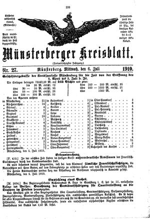 Münsterberger Kreisblatt vom 06.07.1910