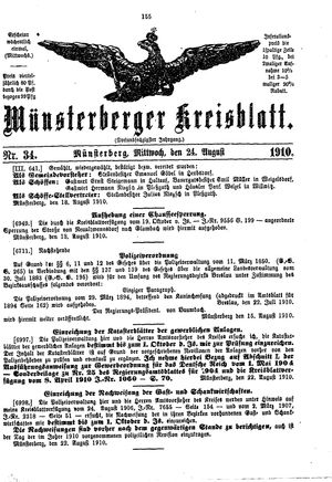 Münsterberger Kreisblatt vom 24.08.1910