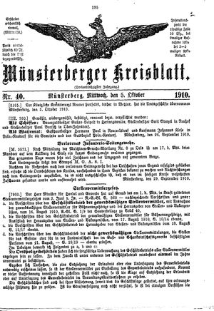 Münsterberger Kreisblatt vom 05.10.1910
