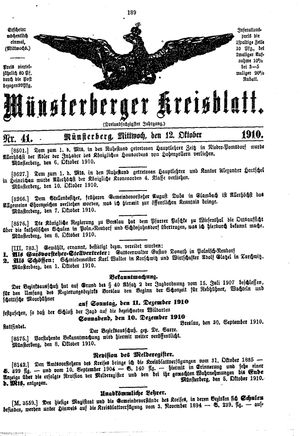 Münsterberger Kreisblatt on Oct 12, 1910