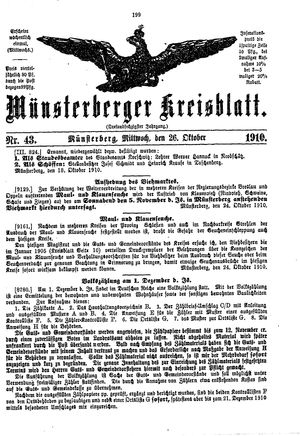 Münsterberger Kreisblatt vom 26.10.1910