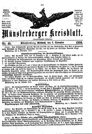 Münsterberger Kreisblatt vom 09.11.1910