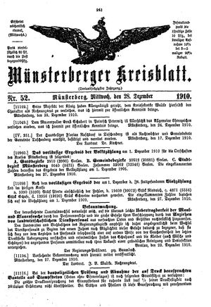 Münsterberger Kreisblatt vom 28.12.1910