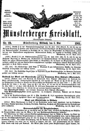 Münsterberger Kreisblatt vom 03.05.1911