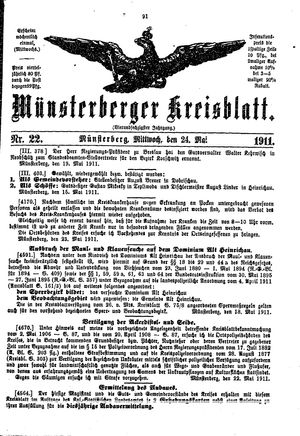 Münsterberger Kreisblatt vom 24.05.1911