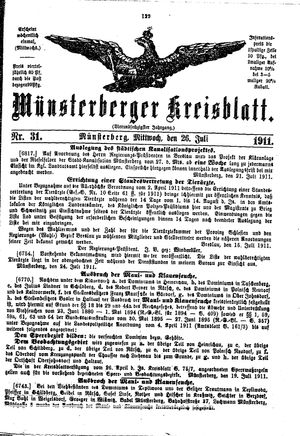 Münsterberger Kreisblatt vom 26.07.1911