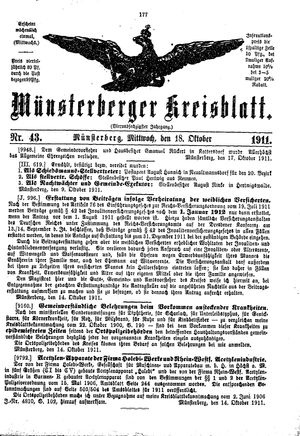 Münsterberger Kreisblatt vom 18.10.1911