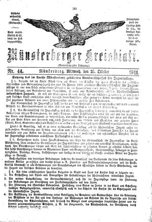 Münsterberger Kreisblatt vom 25.10.1911