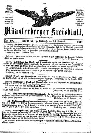 Münsterberger Kreisblatt vom 29.11.1911