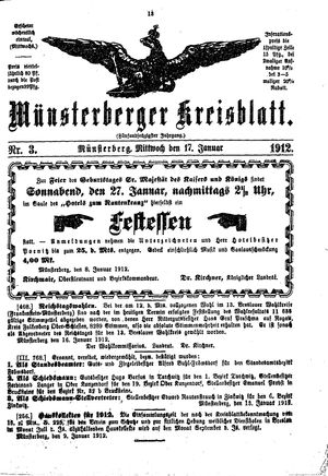 Münsterberger Kreisblatt vom 17.01.1912