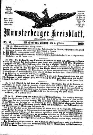 Münsterberger Kreisblatt vom 07.02.1912