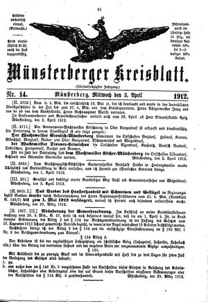 Münsterberger Kreisblatt vom 03.04.1912