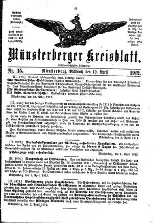 Münsterberger Kreisblatt vom 10.04.1912