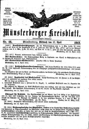 Münsterberger Kreisblatt vom 17.04.1912