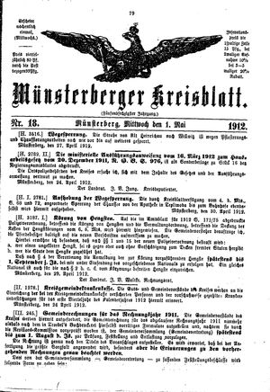 Münsterberger Kreisblatt vom 01.05.1912