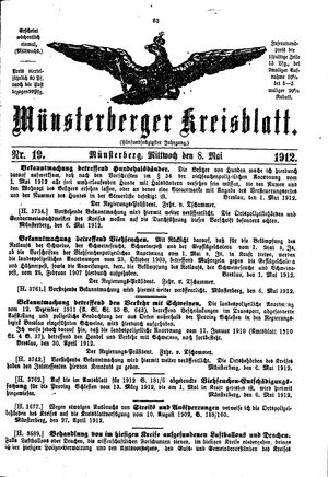 Münsterberger Kreisblatt vom 08.05.1912