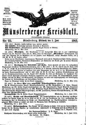 Münsterberger Kreisblatt vom 05.06.1912