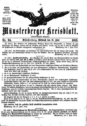 Münsterberger Kreisblatt vom 12.06.1912