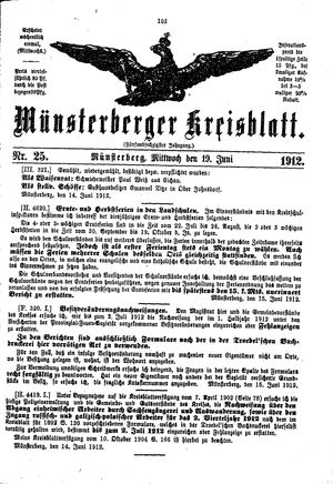 Münsterberger Kreisblatt vom 19.06.1912