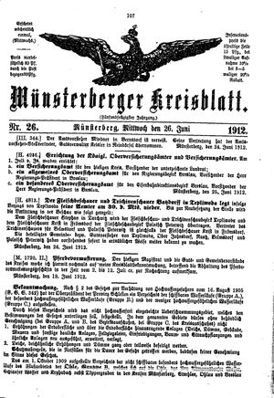 Münsterberger Kreisblatt vom 26.06.1912
