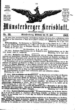 Münsterberger Kreisblatt vom 10.07.1912