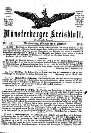 Münsterberger Kreisblatt vom 06.11.1912