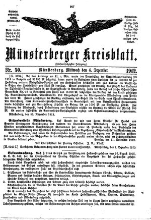 Münsterberger Kreisblatt vom 04.12.1912