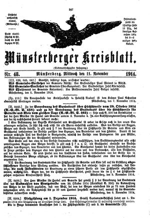 Münsterberger Kreisblatt vom 11.11.1914